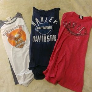 3 long sleeve Harley Davidson Shirts